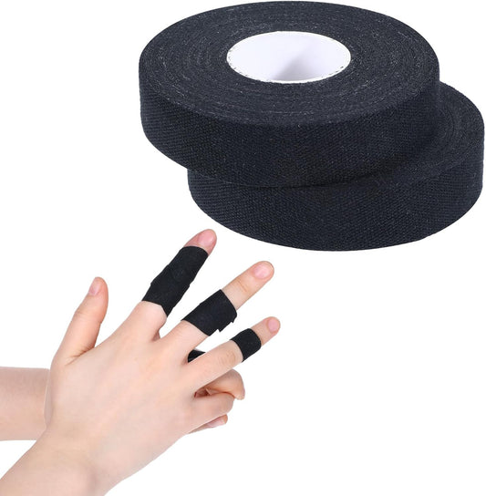 2 Rolls Finger Tape, Extra Strong Adhesive 0.6-Inch x 32-feet Athletic Tape for Fingers, Hands, & Toes, Rock Climbing Tape, Skin-Friendly Sports Tape for Outdoor Sports Climbing Football (Black)