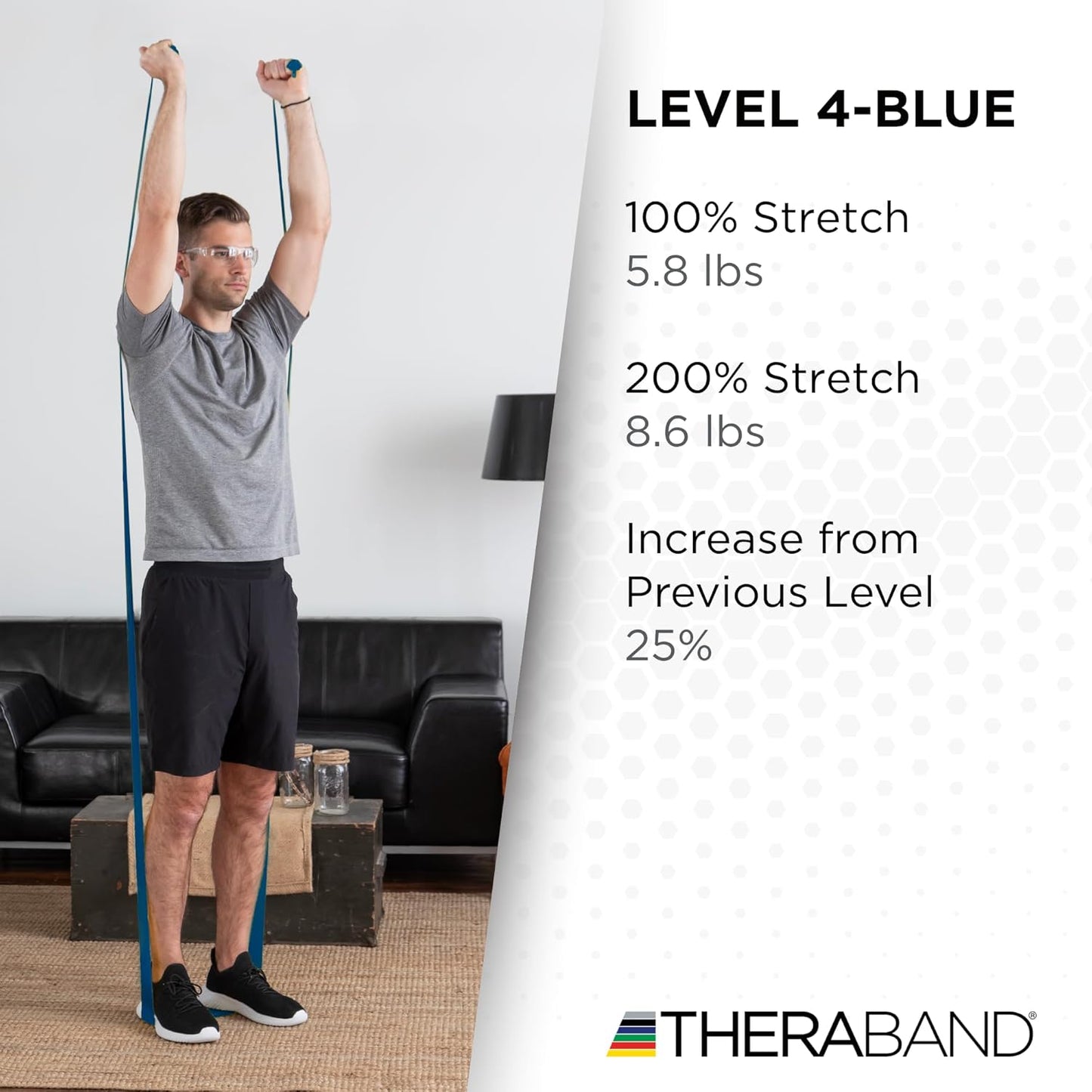 THERABAND Resistance Band, Blue, Extra Heavy, 50-Yard Roll, Latex-Free, Elastic Band for Exercise, Physical Therapy, Yoga, Pilates, Stretching, Home Workouts, Cut-to-Length, Color-Coded Levels