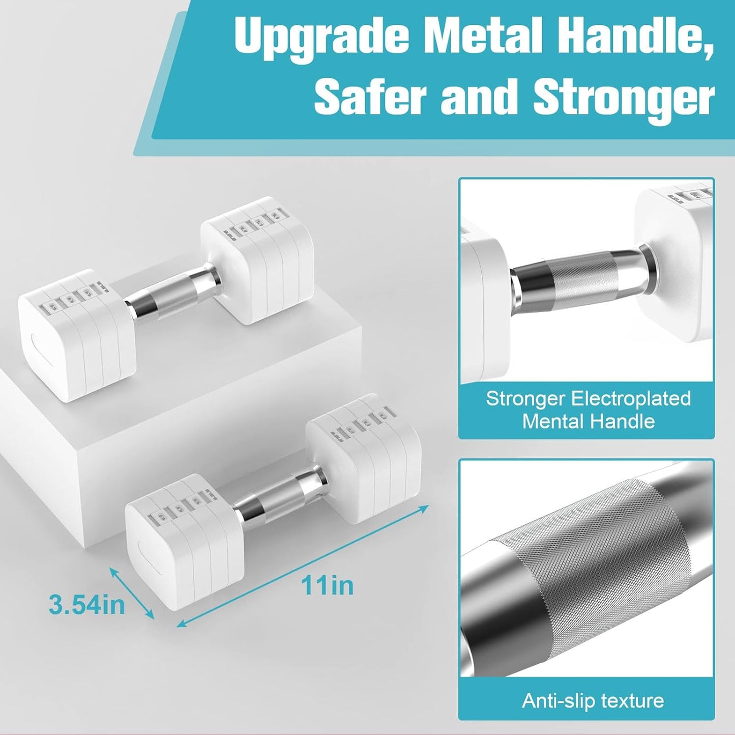 22LBS Adjustable Dumbbells Set, Adjustable Weight Dumbbells with 4 Levels 4.4lb, 6.6lb, 8.8lb, 11lb, Hand Weights Sets for Women/Men Home Gym Full Body Workout