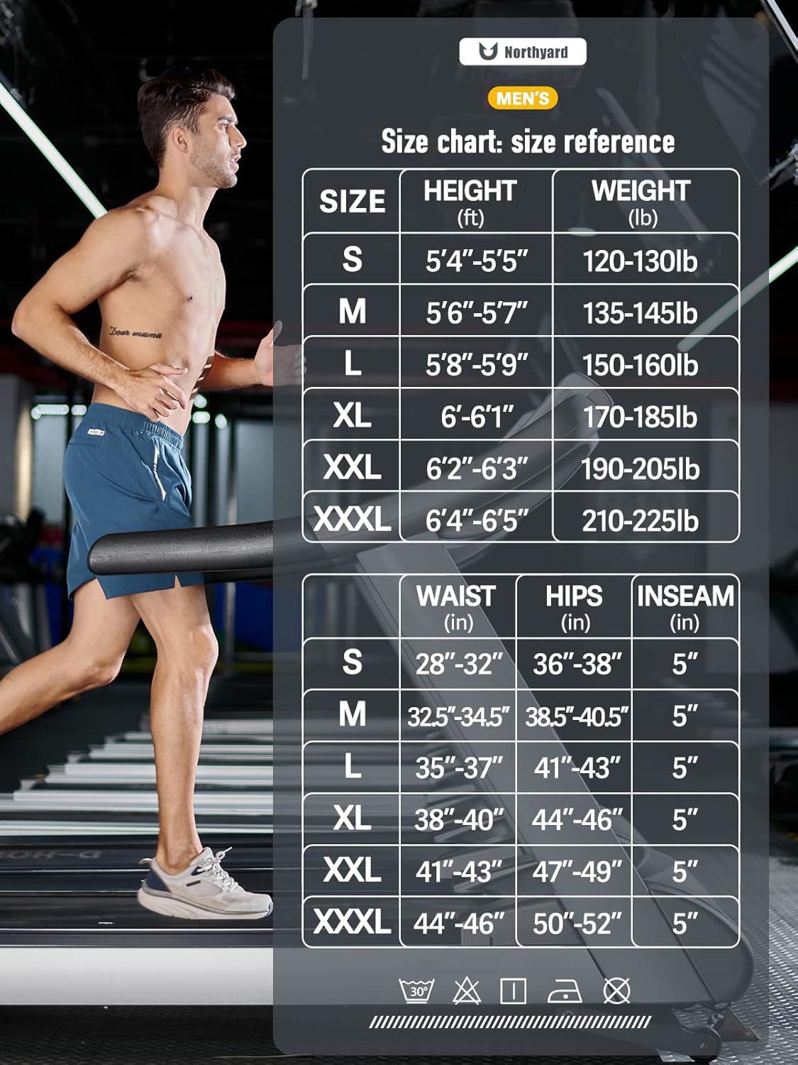 NORTHYARD Men's Running Athletic Shorts 5"/ 7"/ 9" Workout Gym Short Tennis Quick Dry Active Sport Hiking Basketball