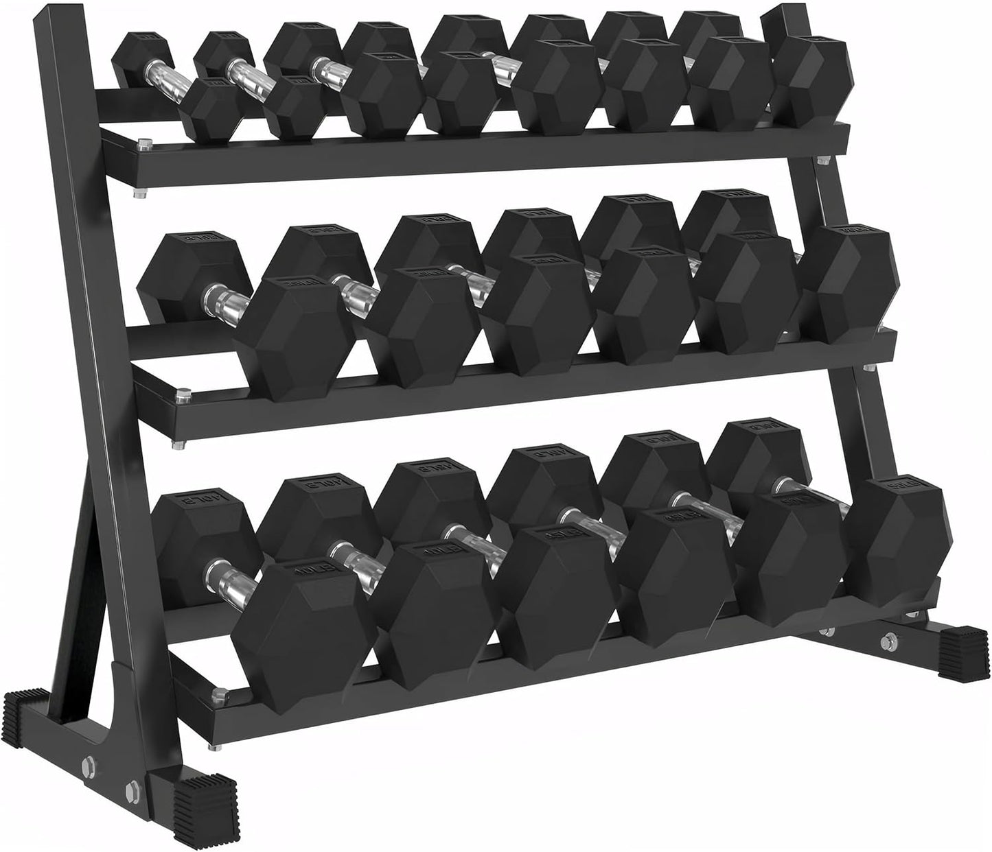 Ritafer 350-550 lbs Hex Weight Dumbbell Set with Rack 5-50 lbs Hand Weights for Strength Training for Home Gyms Rubber Iron Coated Dumbbells Exercise & Fitness Equipment to Training Strength Muscle
