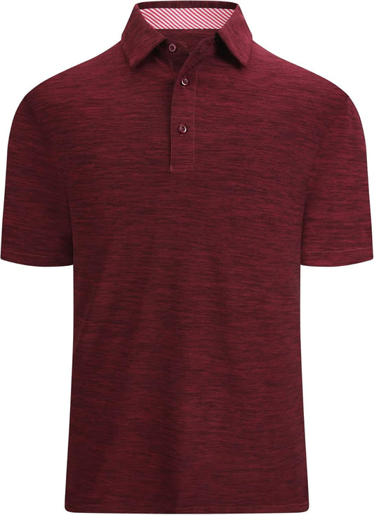 Alex Vando Mens Golf Shirt Moisture Wicking Quick-Dry Short Sleeve Casual Polo Shirts for Men