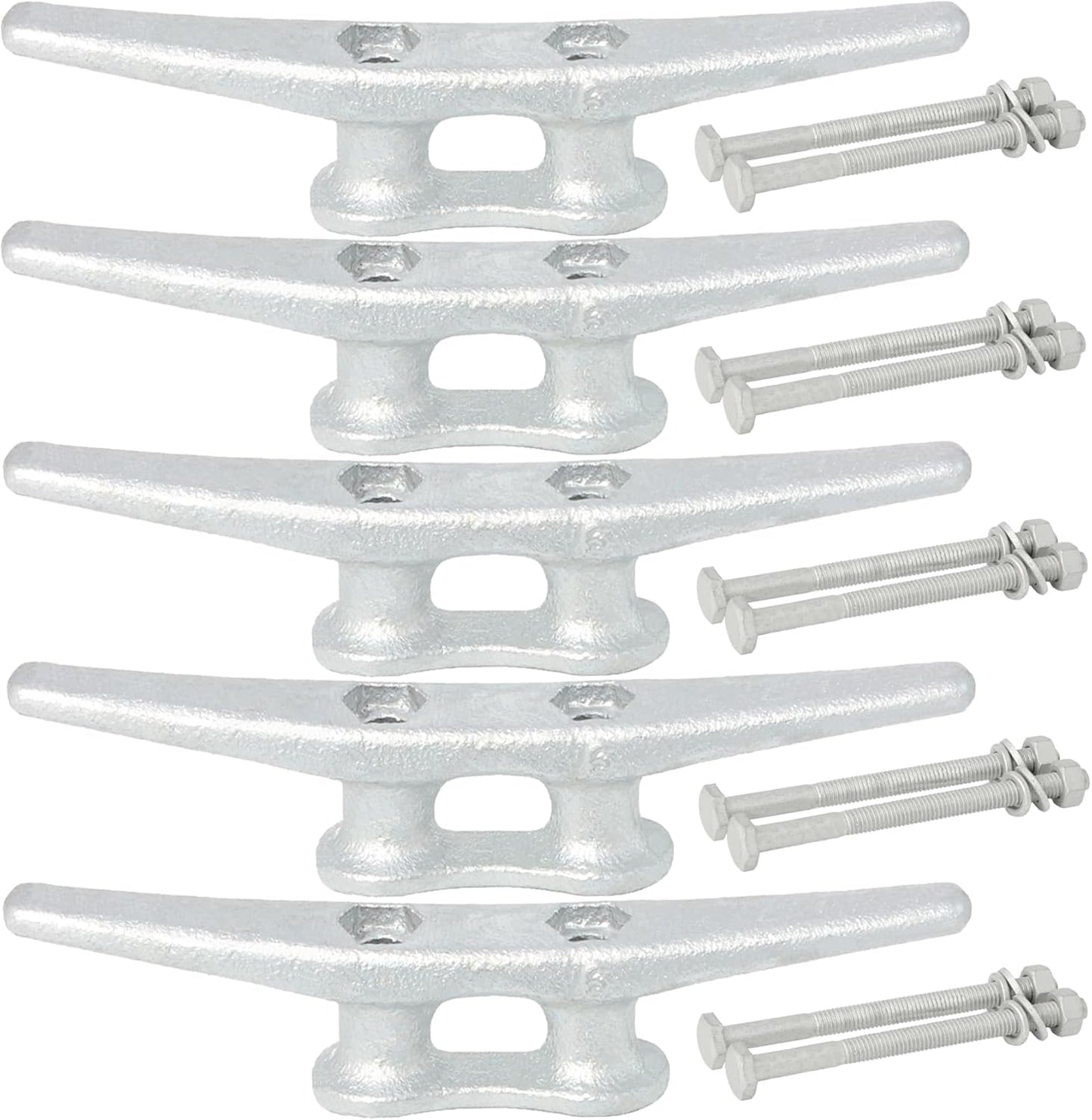 6/8/10/12/14 inch Dock Cleats With Bolts,Hot Dipped Galvanized Cast Iron Boat Cleats,Rope Cleat Boat Dock Cleats for Boat Docks,Decks,Piers for Tying up Boats,Marine Decor(1,2,4,5,6,8,10,12 Pack)