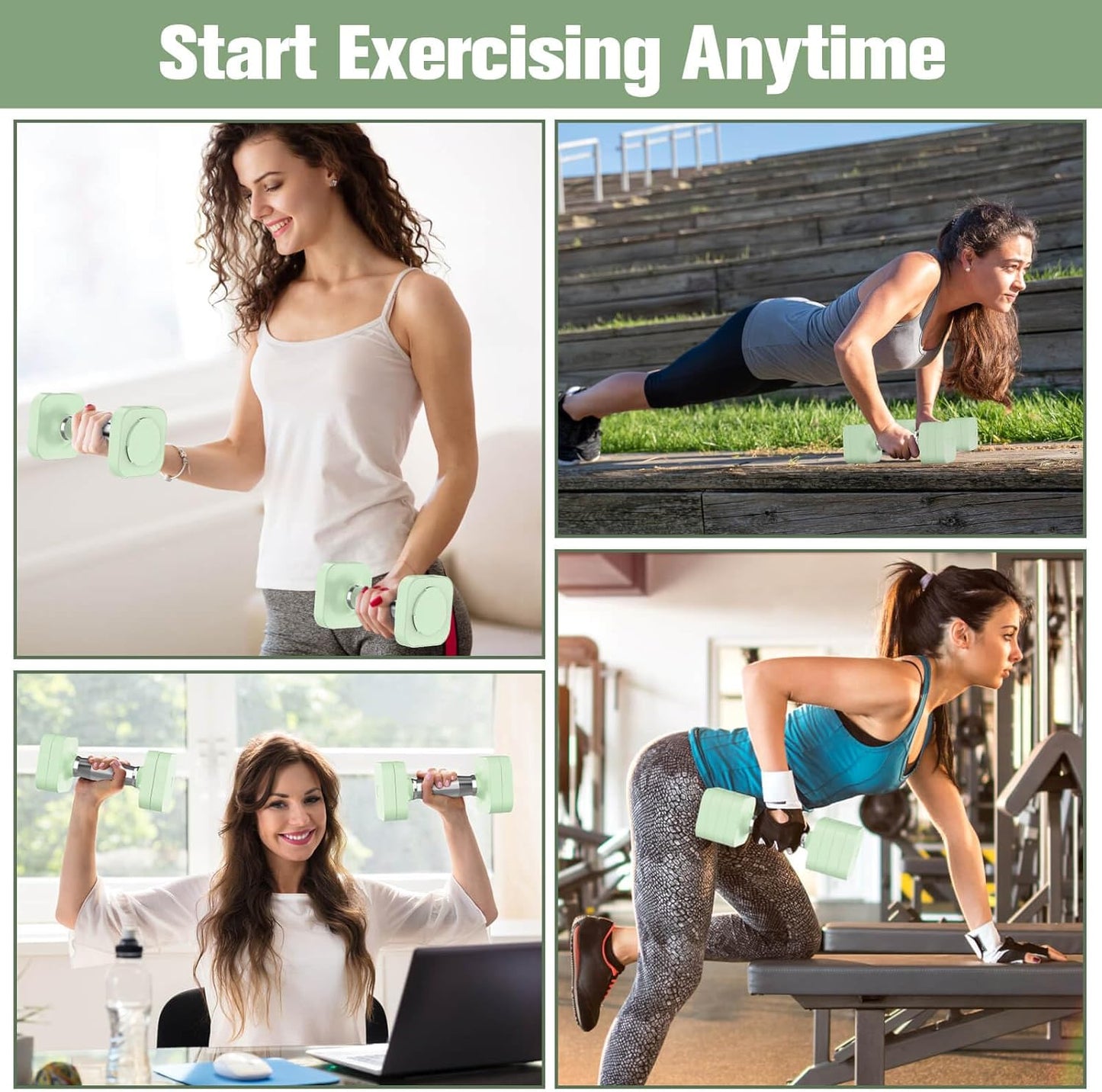 22LBS Adjustable Dumbbells Set, Adjustable Weight Dumbbells with 4 Levels 4.4lb, 6.6lb, 8.8lb, 11lb, Hand Weights Sets for Women/Men Home Gym Full Body Workout