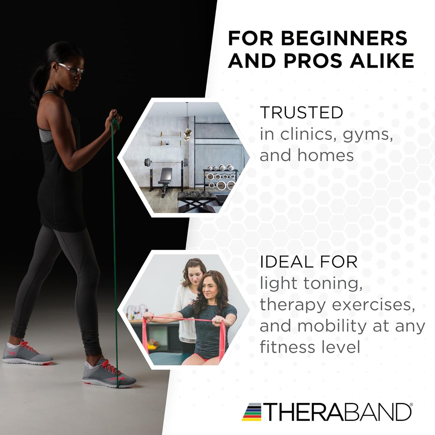 THERABAND Resistance Bands, 50 Yard Roll Professional Latex Elastic Fitness Band For Upper & Lower Body & Core Exercise, Physical Therapy, Pilates, Yoga, Stretching, Home Workouts, & Rehab