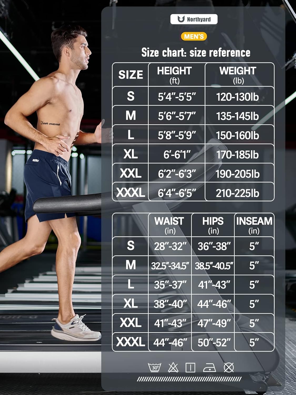 NORTHYARD Men's Running Athletic Shorts 5"/ 7"/ 9" Workout Gym Short Tennis Quick Dry Active Sport Hiking Basketball