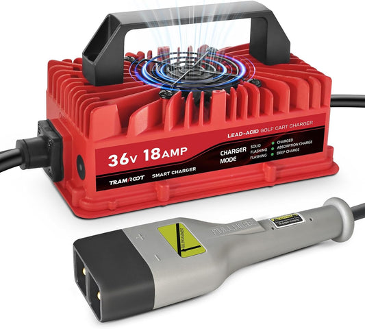 18 Amp Golf Cart Charger for 36 Volt EZGO TXT Lead Acid Battery with Upgraded D Style Plug