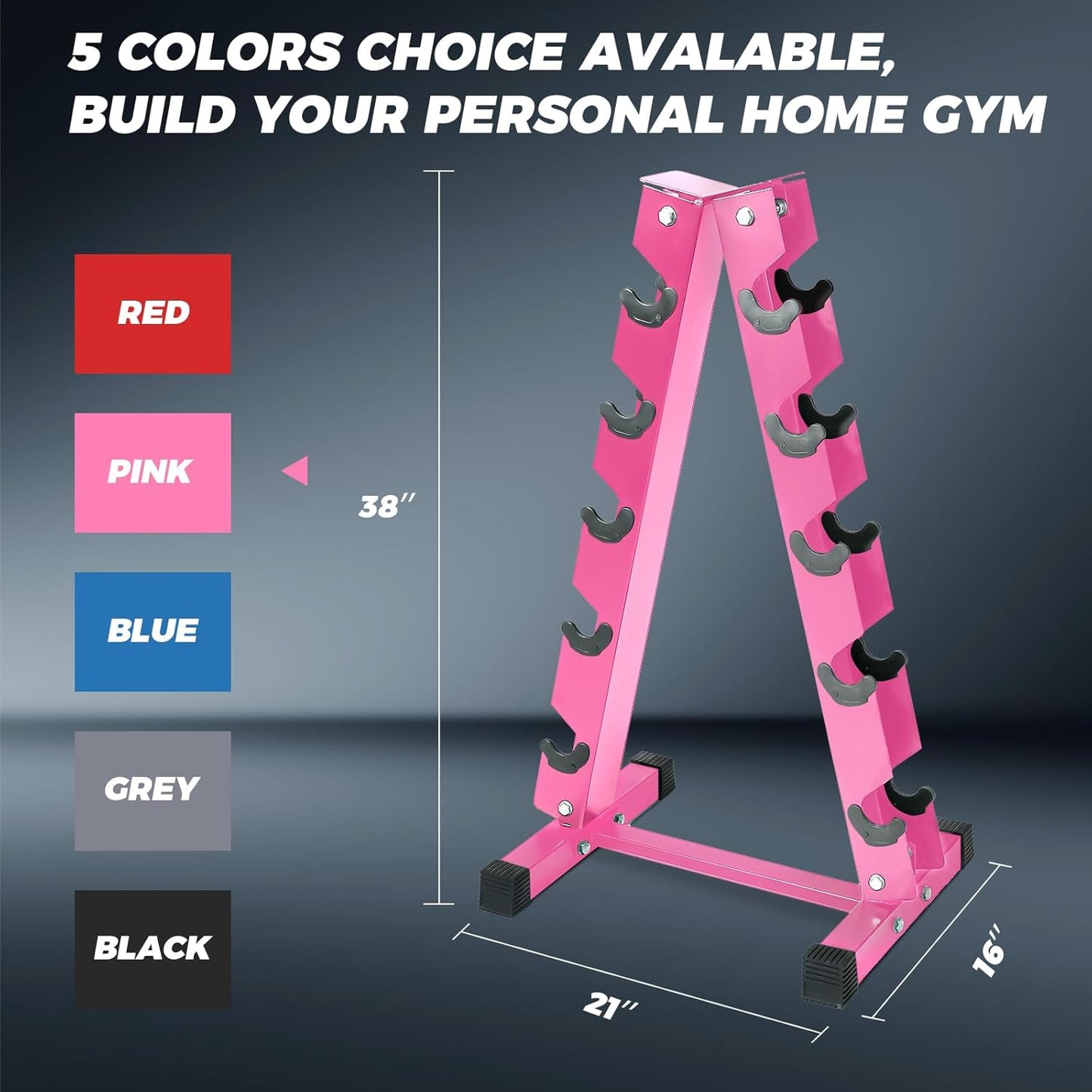 RitFit 250LB/300LB Rubber Hex Dumbbell Sets with Weights Rack, Multiple Color Choices Available, Great Gym Equipment for Home, Strength Training, Workouts