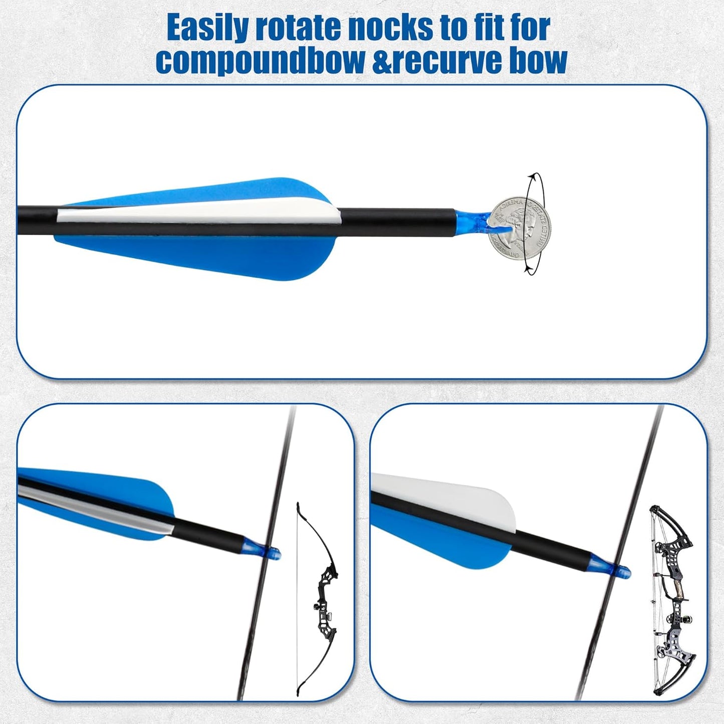 24Pcs 31" Carbon Archery Arrows, Spine Matched for Hunting & Target Practice for Compound & Recurve Bows, Durable Carbon Shaft and Removable Tips‌