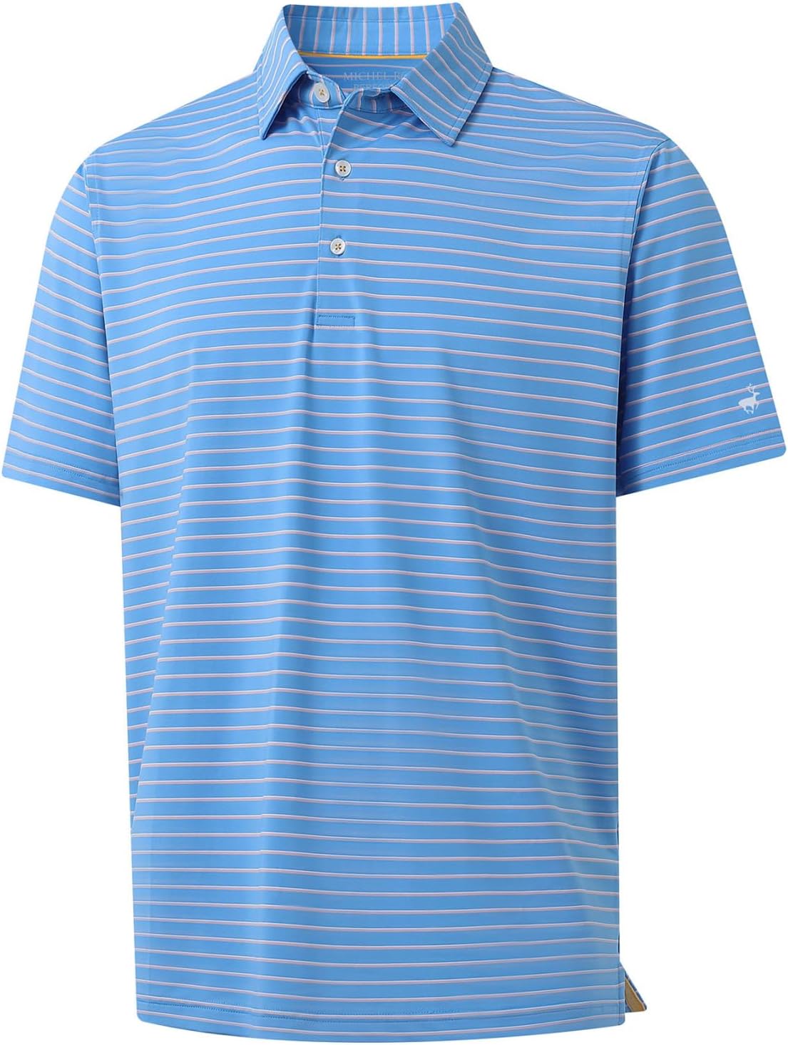 Rouen Mens Polo Shirts Short Sleeve Dry Fit Performance Moisture Wicking Causal Striped Polo Collared Golf Shirts for Men