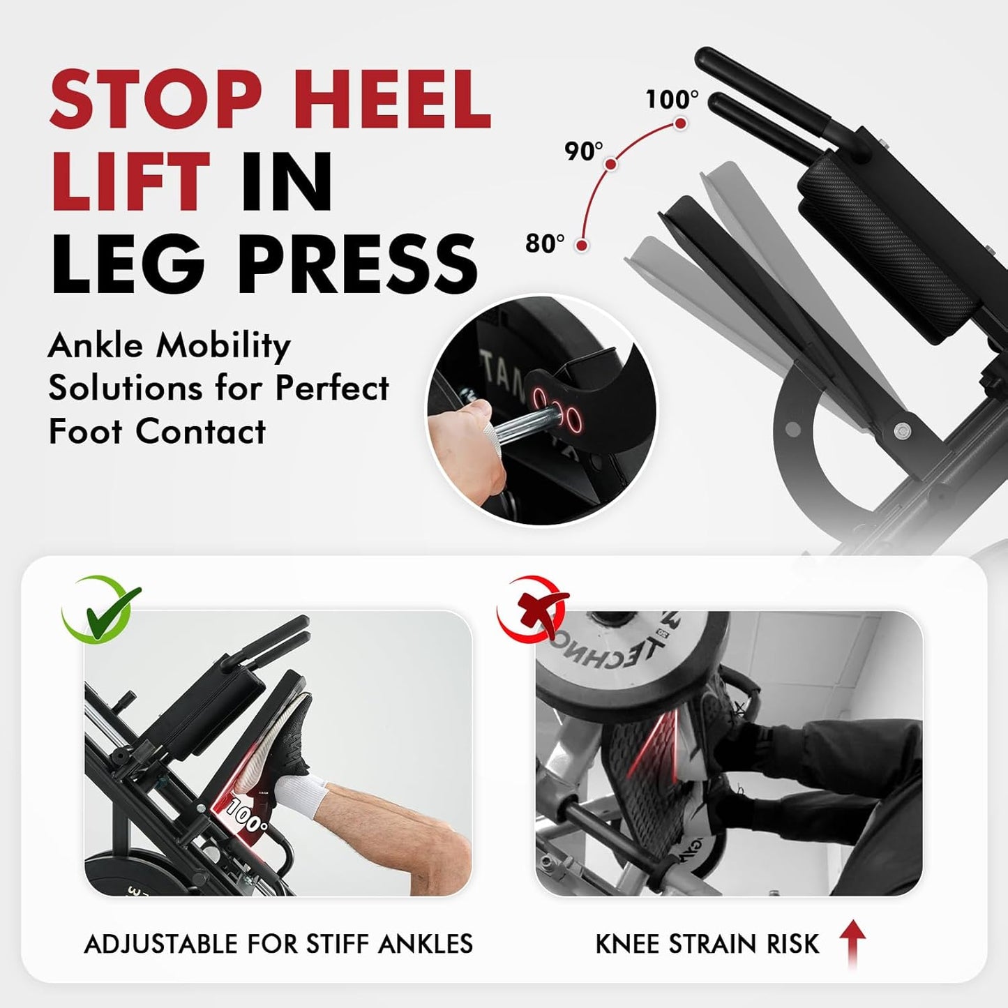 Mikolo Leg Press Hack Squat Machine Combo, Leg Press Machines for Home Gym with Linear Bearing, Hack Squat Machine with Rear and Front Band Pegs, Leg Machine for Full Range Leg Training