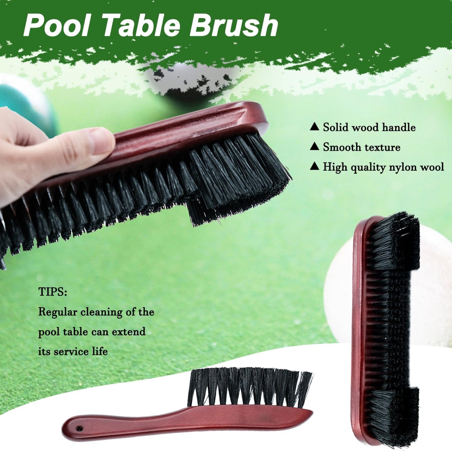 23 Pcs Wooden Pool Triangle Rack, Pool Table Accessories with Pool Table Brush for Felt, 2-1/4" Pool Ball Holder, Billiard Magic Ball Rack Billiard Accessories (Wine Red)