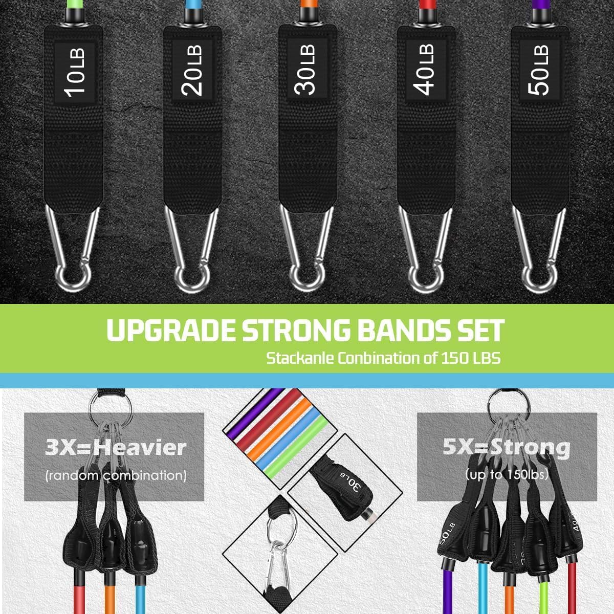 VEICK Resistance Bands, Exercise Bands, Workout Bands, Resistance Bands for Working Out with Handles for Men and Women, Exercising Bands for Fitness Weights Work Out at Home