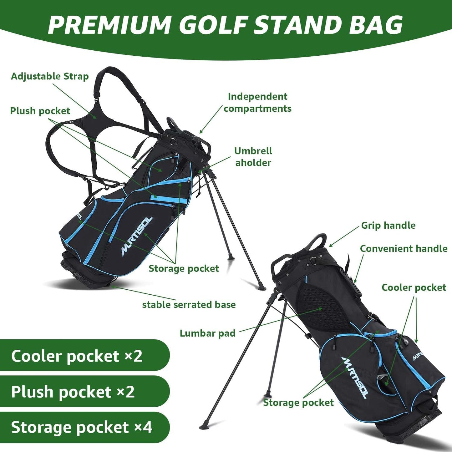 10 Pieces Complete Mens Womens Golf Clubs Set Right Hand for Men Women Includes Stand Bag with Rain Hood, 1#Driver 3#Wood #5 Hybrid,with 3 Head Covers, 6# 7# 8# 9# PW# Irons and Putter