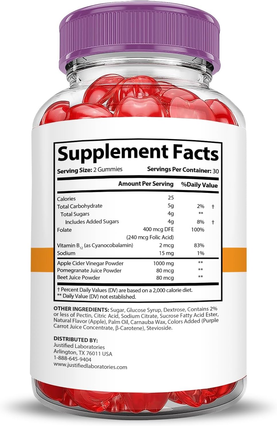 Justified Laboratories Rapid Ripped Keto ACV Gummies Advanced Formula 1000MG Rapidripped Keto Gummies Apple Cider Vinegar Formulated with Pomegranate Beet Juice Powder B12 Vegan Non GMO 300 Gummys