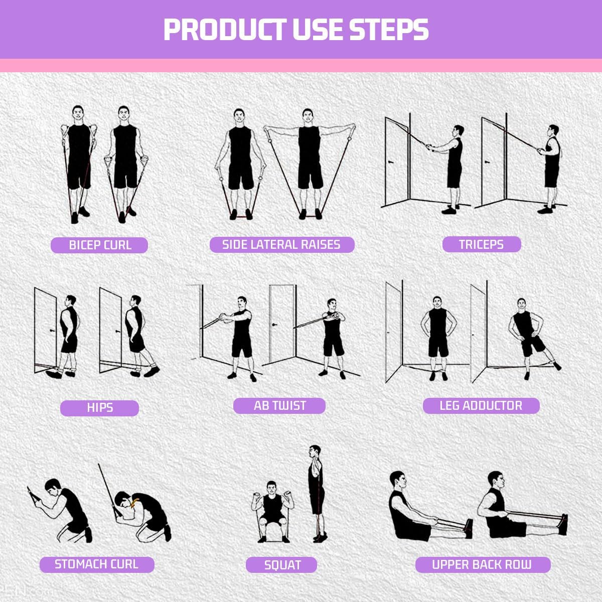VEICK Resistance Bands, Exercise Bands, Workout Bands, Resistance Bands for Working Out with Handles for Men and Women, Exercising Bands for Fitness Weights Work Out at Home