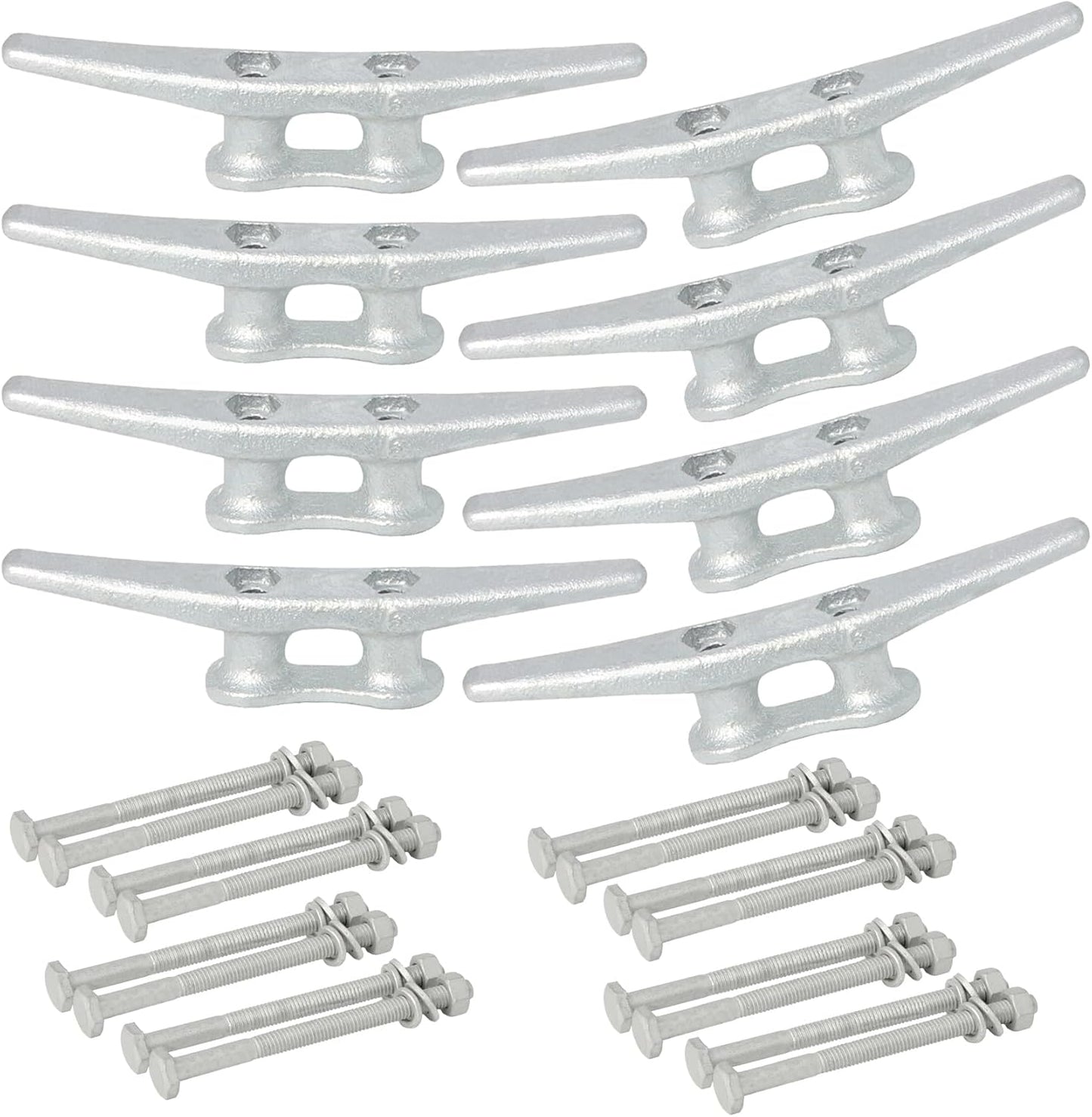 6/8/10/12/14 inch Dock Cleats With Bolts,Hot Dipped Galvanized Cast Iron Boat Cleats,Rope Cleat Boat Dock Cleats for Boat Docks,Decks,Piers for Tying up Boats,Marine Decor(1,2,4,5,6,8,10,12 Pack)