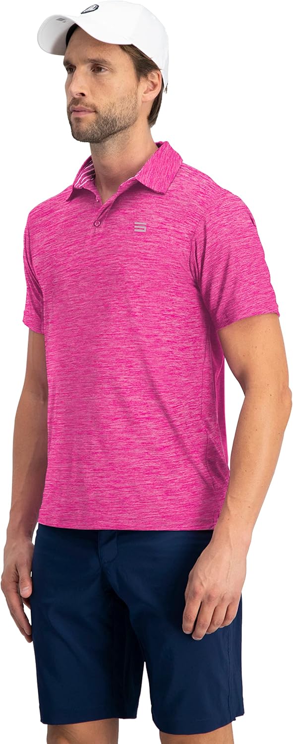 Three Sixty Six Golf Shirts for Men - Dry Fit Short-Sleeve Polo, Athletic Casual Collared T-Shirt