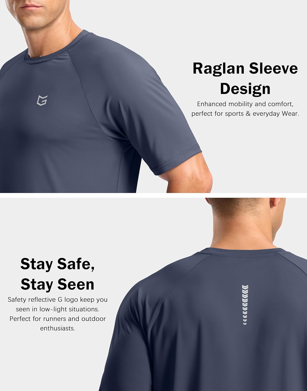 G Gradual Men's Workout Athletic T-Shirts Moisture Wicking Cooling Running Shirts Short Sleeve Performance Tee for Gym Tennis