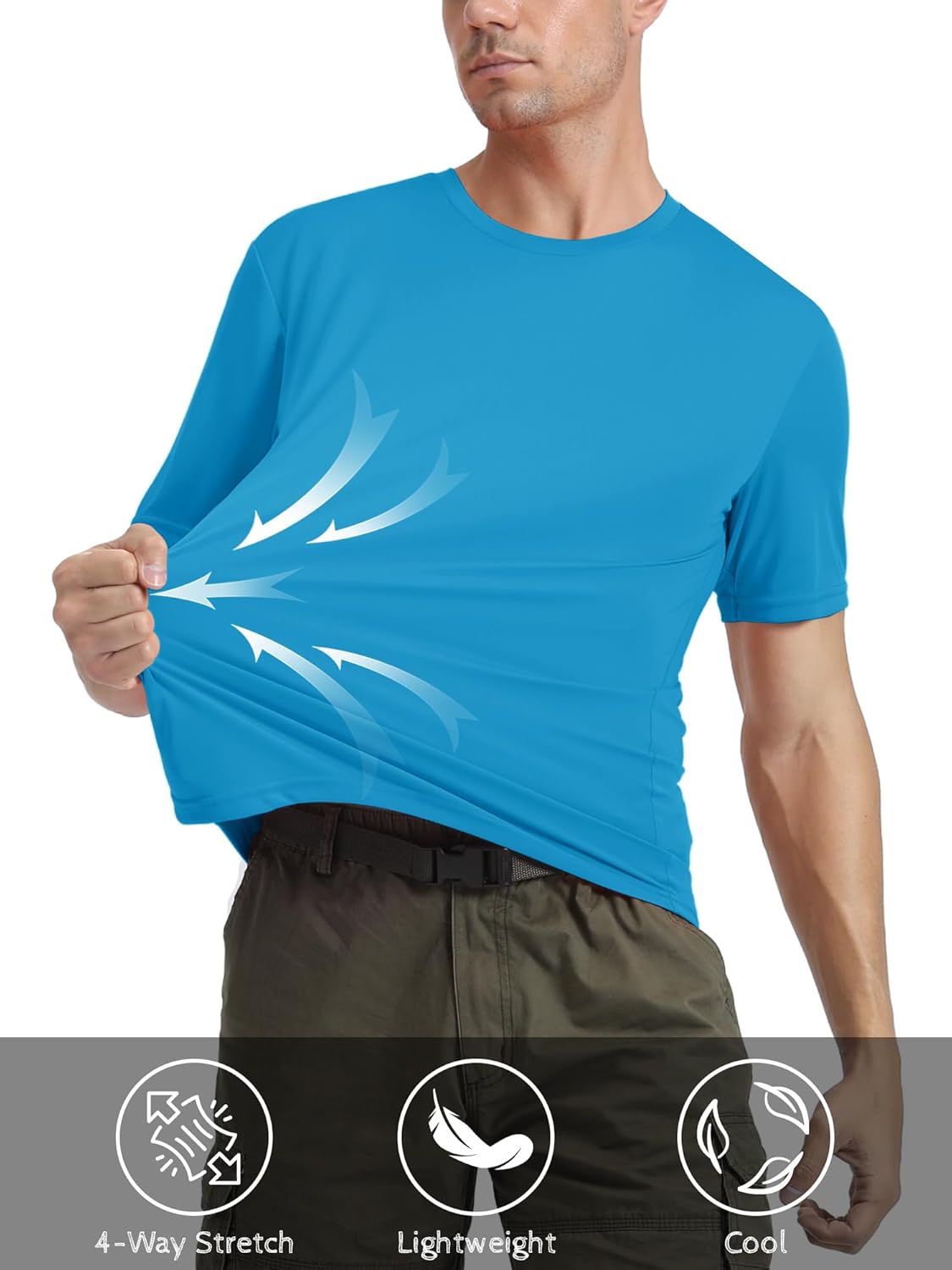 MAGCOMSEN Men's Short Sleeve UPF 50+ T-Shirt Quick Dry Rash Guard Athletic Running Swim Top Tee Performance Water Shirts