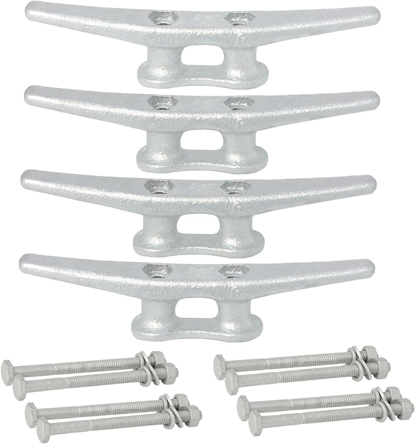 6/8/10/12/14 inch Dock Cleats With Bolts,Hot Dipped Galvanized Cast Iron Boat Cleats,Rope Cleat Boat Dock Cleats for Boat Docks,Decks,Piers for Tying up Boats,Marine Decor(1,2,4,5,6,8,10,12 Pack)