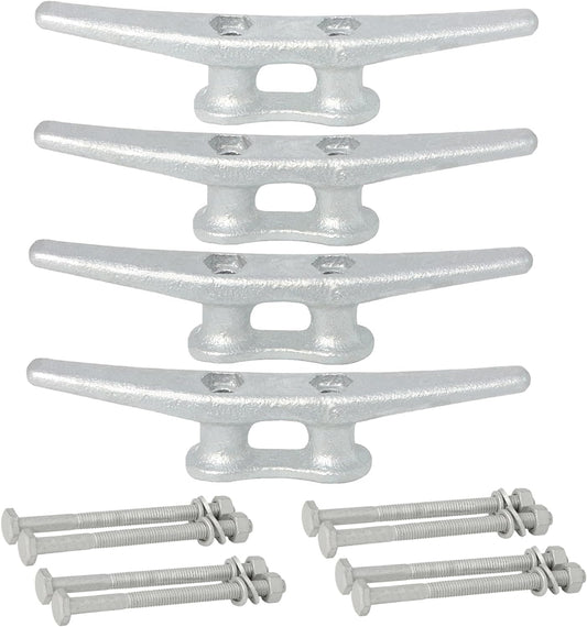 6/8/10/12/14 inch Dock Cleats With Bolts,Hot Dipped Galvanized Cast Iron Boat Cleats,Rope Cleat Boat Dock Cleats for Boat Docks,Decks,Piers for Tying up Boats,Marine Decor(1,2,4,5,6,8,10,12 Pack)