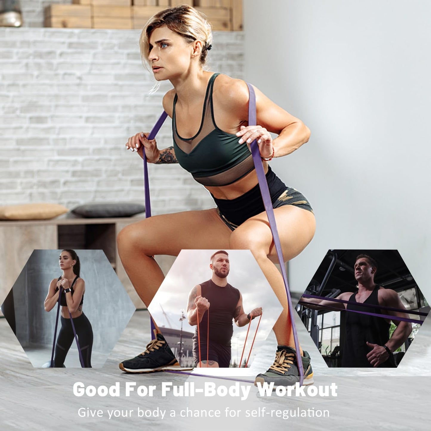 Resistance Bands, Pull Up Assist Bands - Workout Bands, Eexercise Bands, Long Resistance Bands Set for Working Out, Fitness, Training, Physical Therapy for Men Women