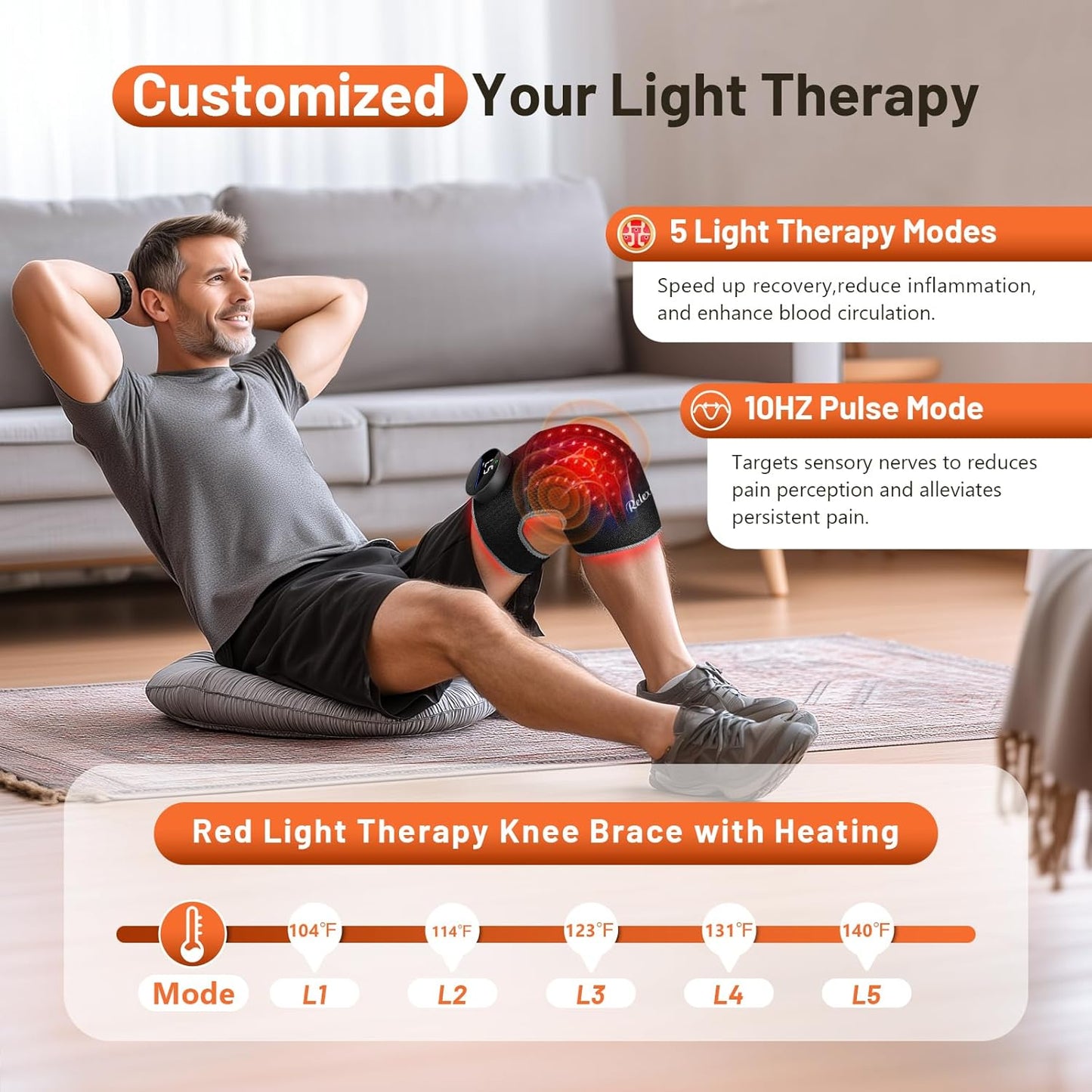 Red Light Therapy Knee Brace with Vibration Knee Massage, Extension Band, Wireless Rechargeable Controller,660nm&850nm Near Infrared Light Therapy Heated Device for Knee/Elbow/Shoulder Pain Relief
