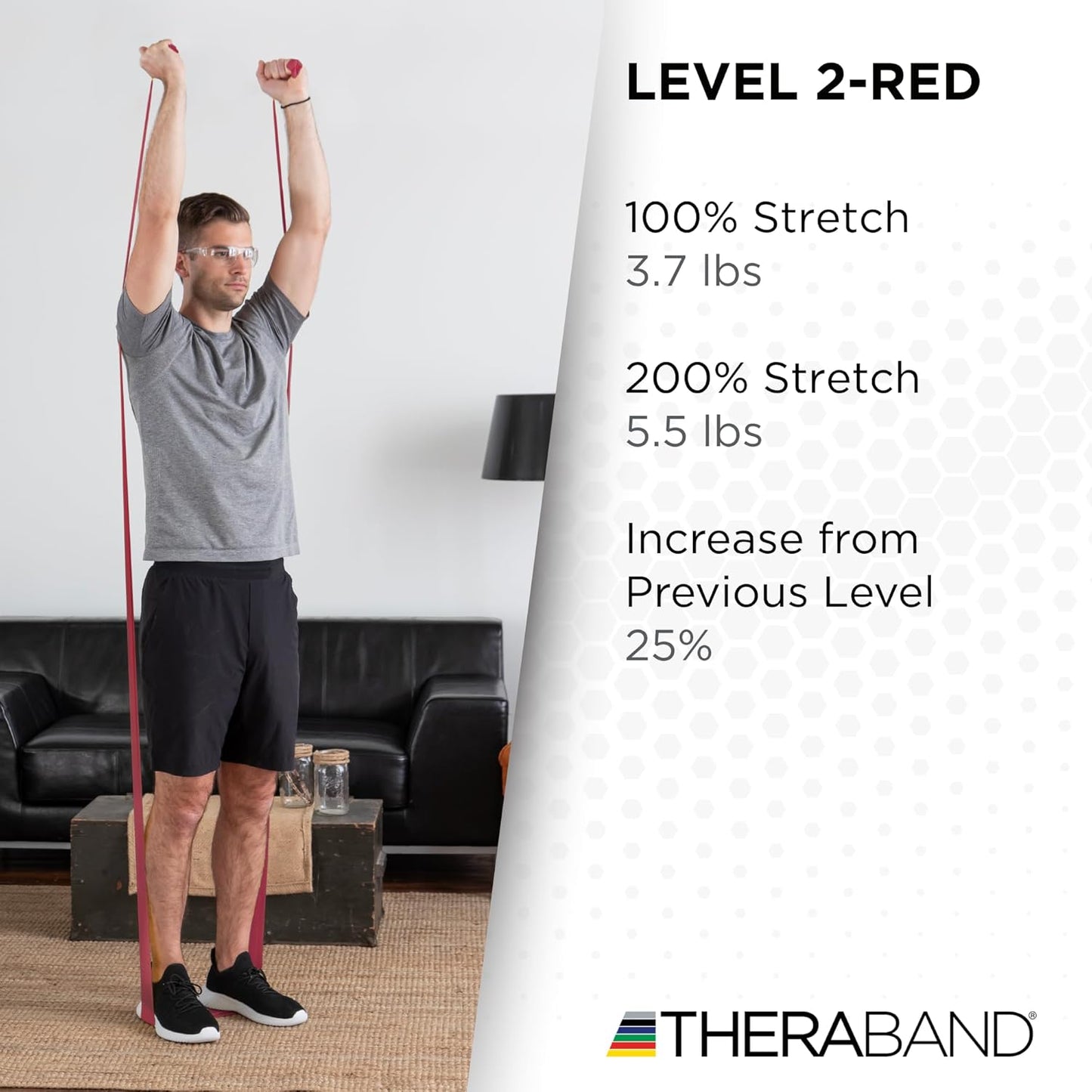 THERABAND Resistance Band 25 Yard Roll, Non-Latex Professional Elastic Stretch Bands for Upper & Lower Body Exercise Workouts, Physical Therapy, Lower Pilates, Flexibility, & Rehab, Dispenser Box
