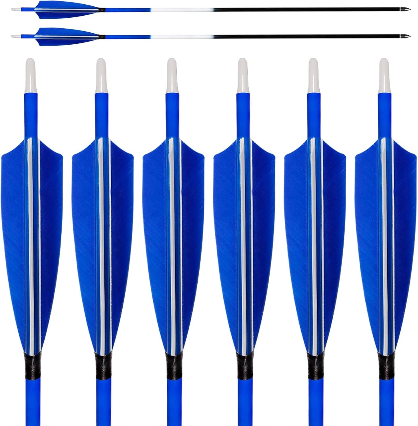 31Inch Carbon Arrows, Targeting Practice Hunting Arrow, Turkey Feather Fletching Arrow, with Removable Tips and nocks for Recurve & Compound Bow