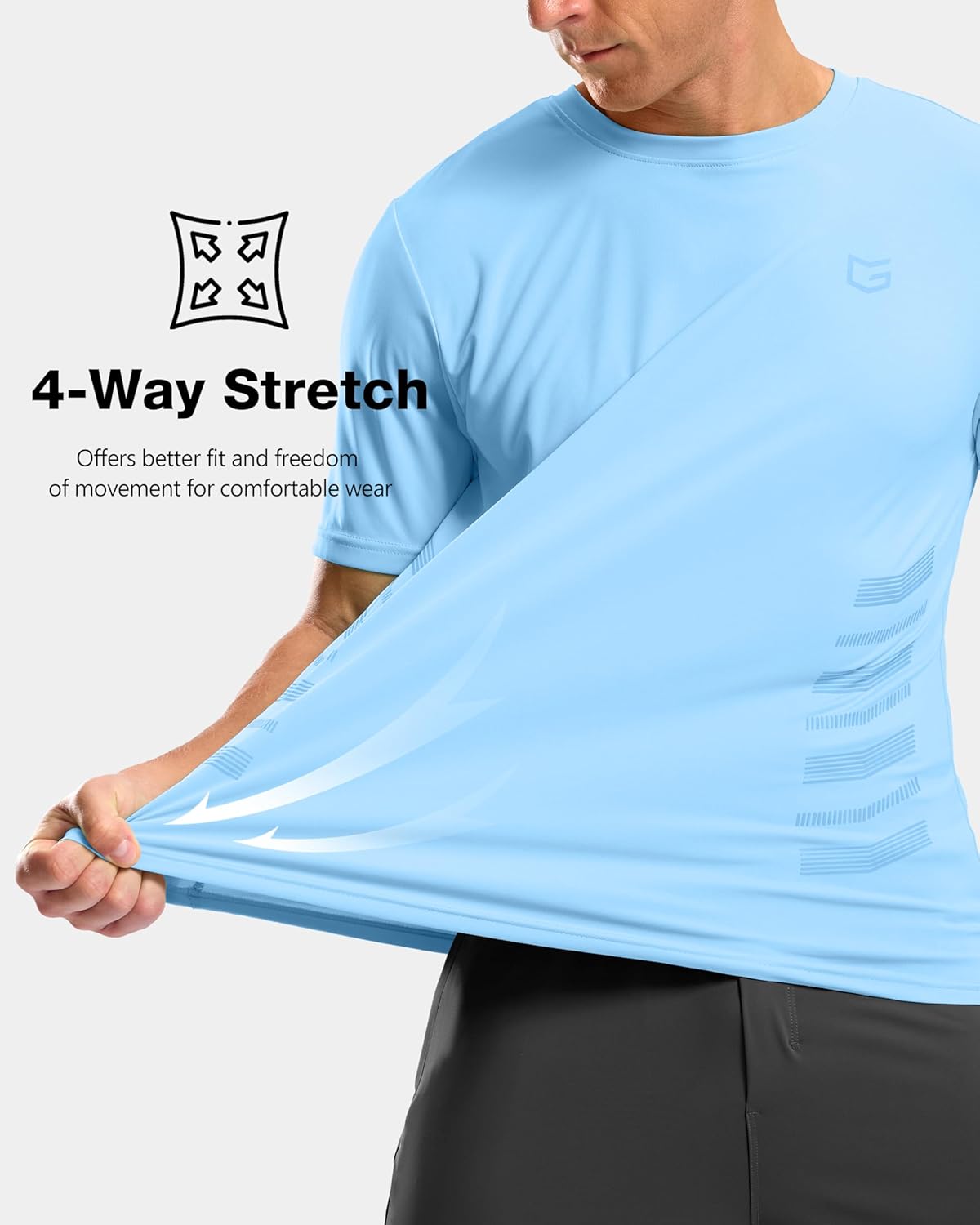 G Gradual Men's Workout Shirts Quick Dry Athletic Running T-Shirts Lightweight Moisture Wicking Short Sleeve Sports Gym Tops