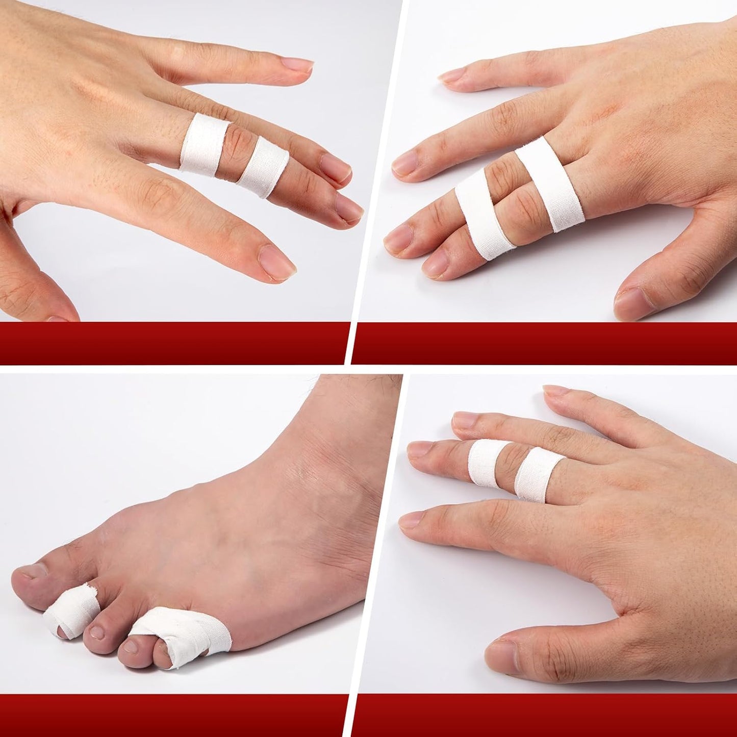 Pro Finger Tape 9 Pack - 0.3” x 45 Ft White Athletic Sports Tape for Rock Climbing,BJJ,Jiu-Jitsu,Wrestling,Judo