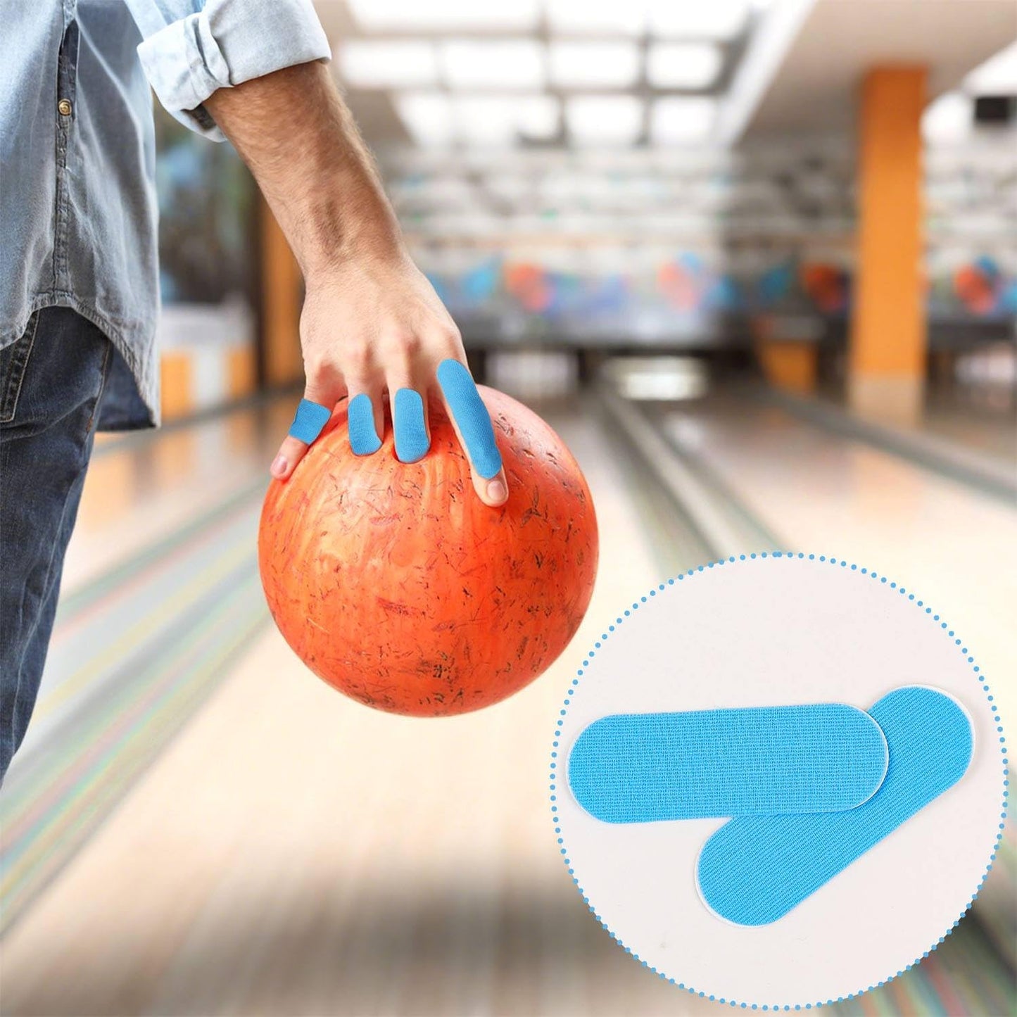 40 Pcs Bowling Thumb Tape Elastic Bowling Finger Tape Protective Performance Tape for Bowlers Sport Tape for Bowling Finger Protection Bowling Finger Protector Bowling Accessories for Men Women (Blue)