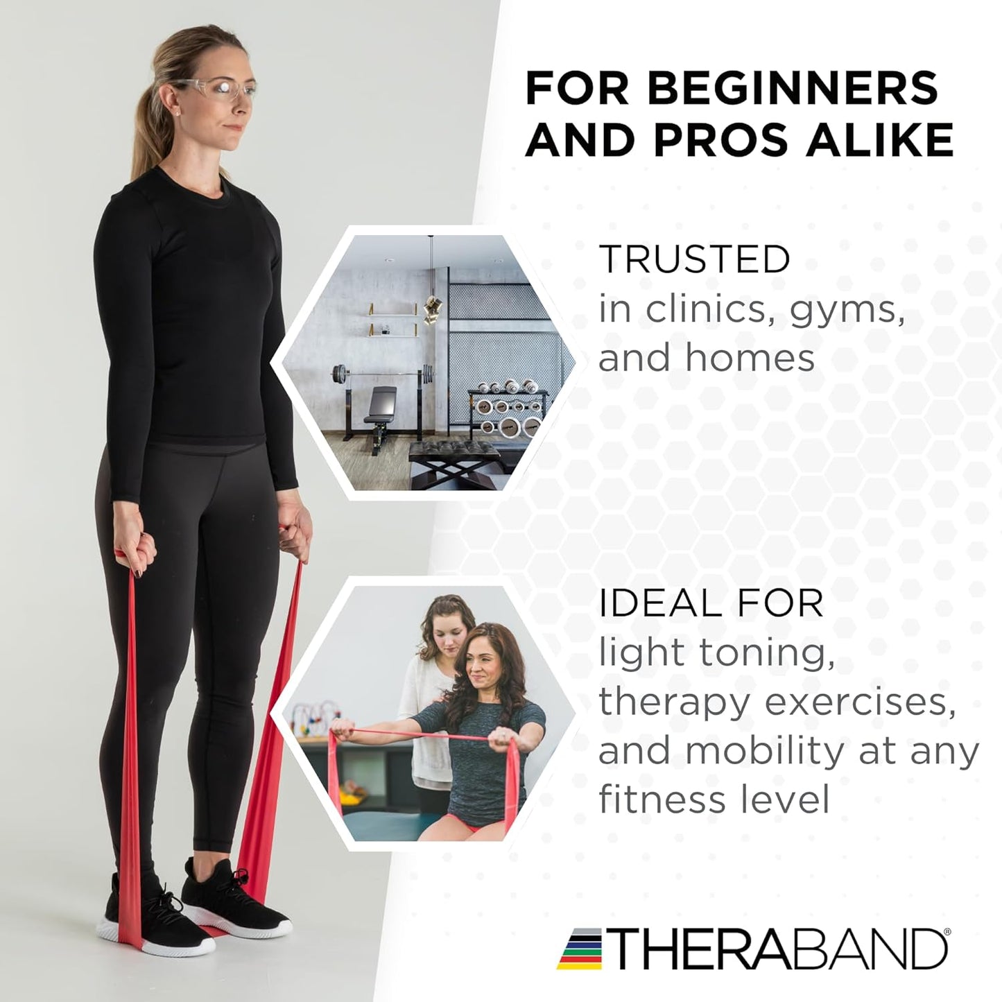 THERABAND Resistance Bands, 50 Yard Roll Professional Latex Elastic Fitness Band For Upper & Lower Body & Core Exercise, Physical Therapy, Pilates, Yoga, Stretching, Home Workouts, & Rehab