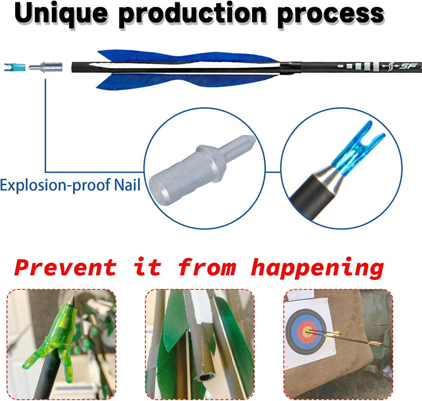 S F 30" Traditional Archery Carbon Feather Arrows 500 Spine Traditional Arrows Long Bows Archery Compound Bow Arrows Arrows for Compound Bow Arrows for recurve Bow（12 Pack）