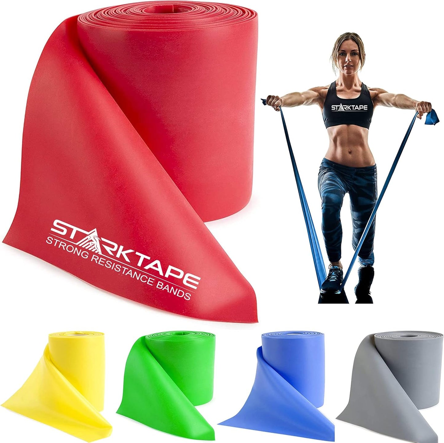 Resistance Bands Professional 8,16, 25, 50 Yards Bulk Rolls. Latex-Free Elastic Physical Therapy Band. No Scent, No Powder - Perfect for Home Exercise, Yoga, Pilates, Gym, Rehab, Workout
