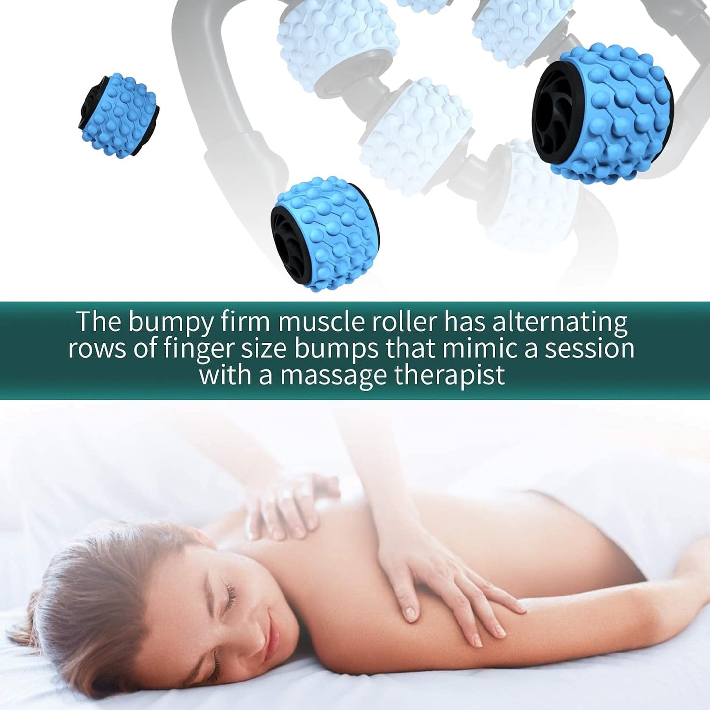 Cellulite Massage Tool Deep Fascia Massager & Dimpled Skin Remover for Legs - Anti-Cellulite Roller Tech with Lymphatic Drainage, Smooth Skin & Pain Relief for Thighs & Buttocks Sculpting
