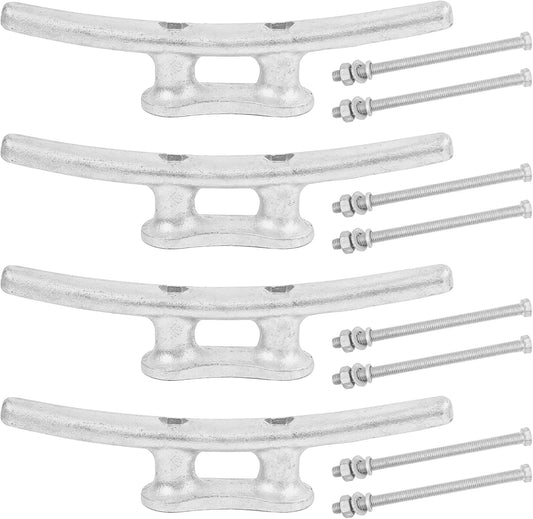 6/8/10/12/14 inch Dock Cleats With Bolts,Hot Dipped Galvanized Cast Iron Boat Cleats,Rope Cleat Boat Dock Cleats for Boat Docks,Decks,Piers for Tying up Boats,Marine Decor(1,2,4,5,6,8,10,12 Pack)