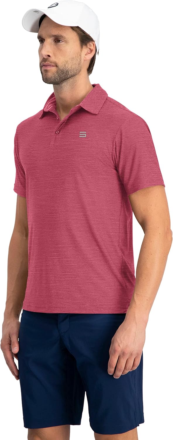 Three Sixty Six Golf Shirts for Men - Dry Fit Short-Sleeve Polo, Athletic Casual Collared T-Shirt