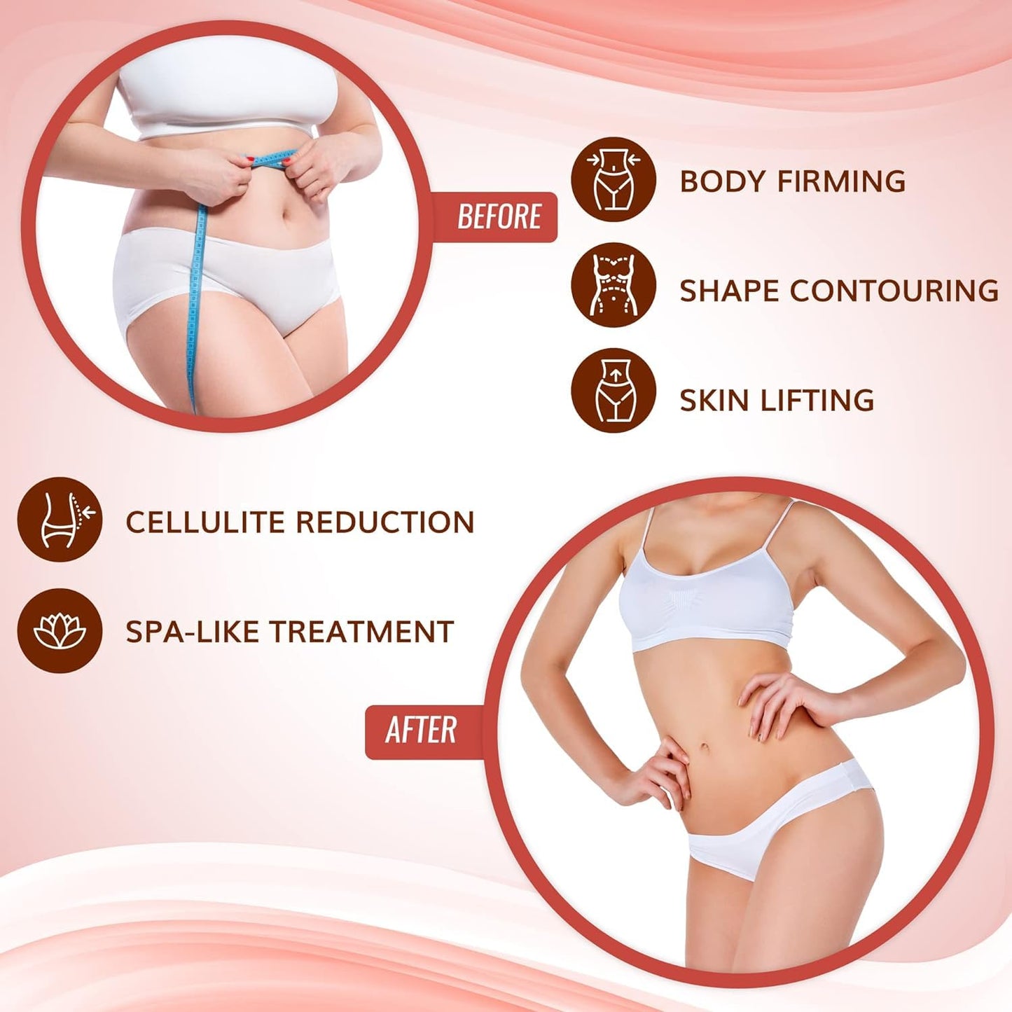 All Natural Moisturizing Body Applicator – Easy to Use Body Wrap -Anti Cellulite Solution- Firming Toning Tummy Wrap (6 WRAPS)