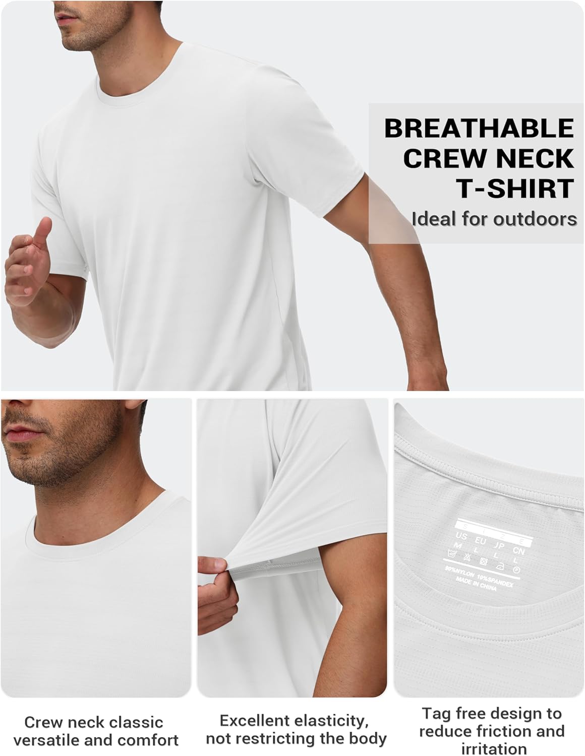 TACVASEN Men's Lightweight Athletic T-Shirts Quick Dry Workout Gym Tops Short Sleeve Running Tee Shirt Performance Activewear