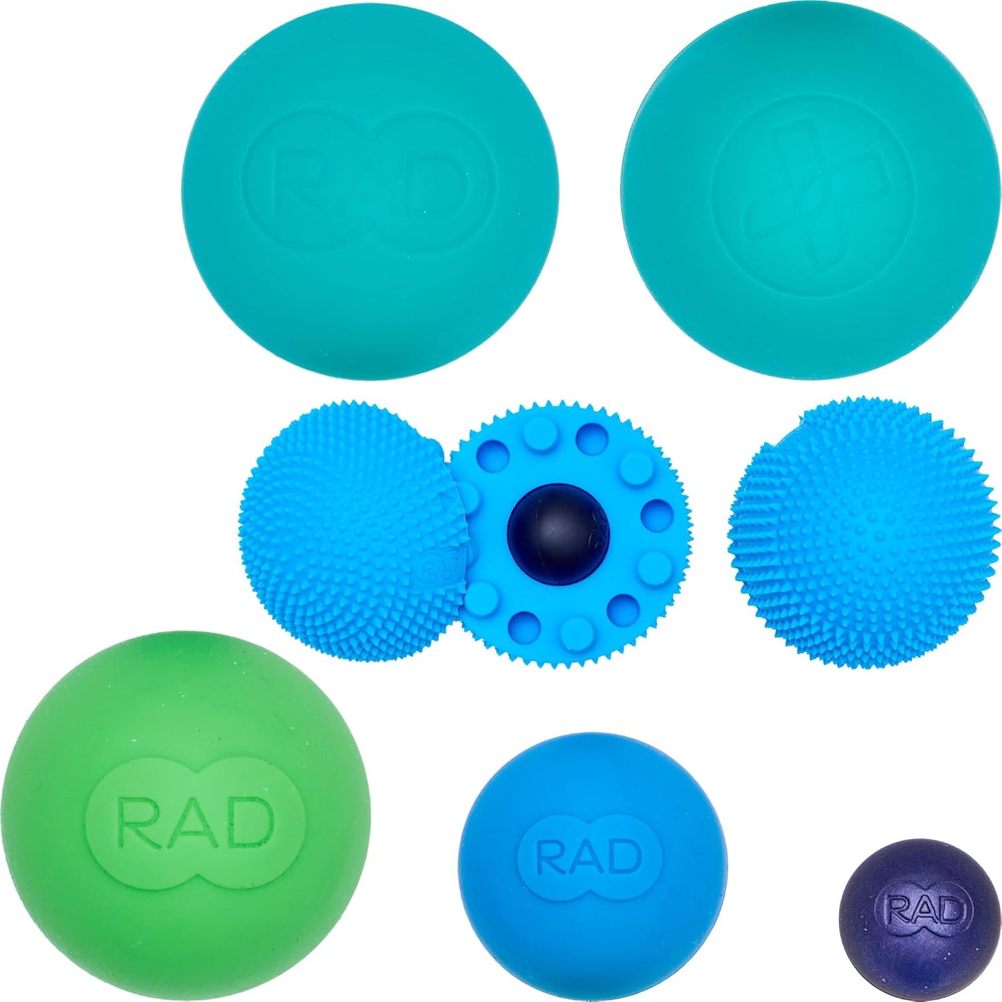 RAD Baller Bundle – Myofascial Release Balls for Full Body Mobility & Recovery, Trigger Point Relief – Includes Rounds (Set of 3), Recovery Rounds (Set of 2), and Neuro Ball Foot Roller