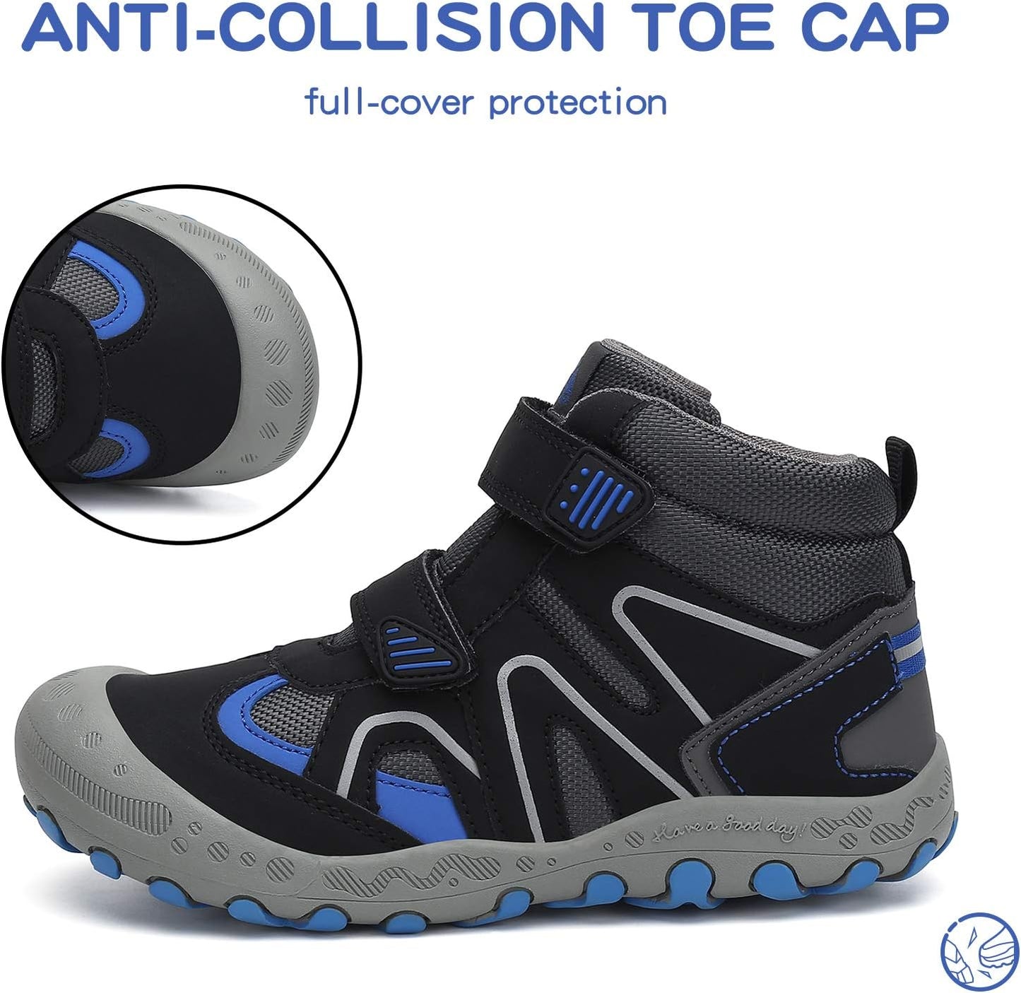 Mishansha Kids Water Resistant Hiking Boots, Boys Girls Anti Collision Anti-Skid Athletic Outdoor Adventure Trekking Shoes