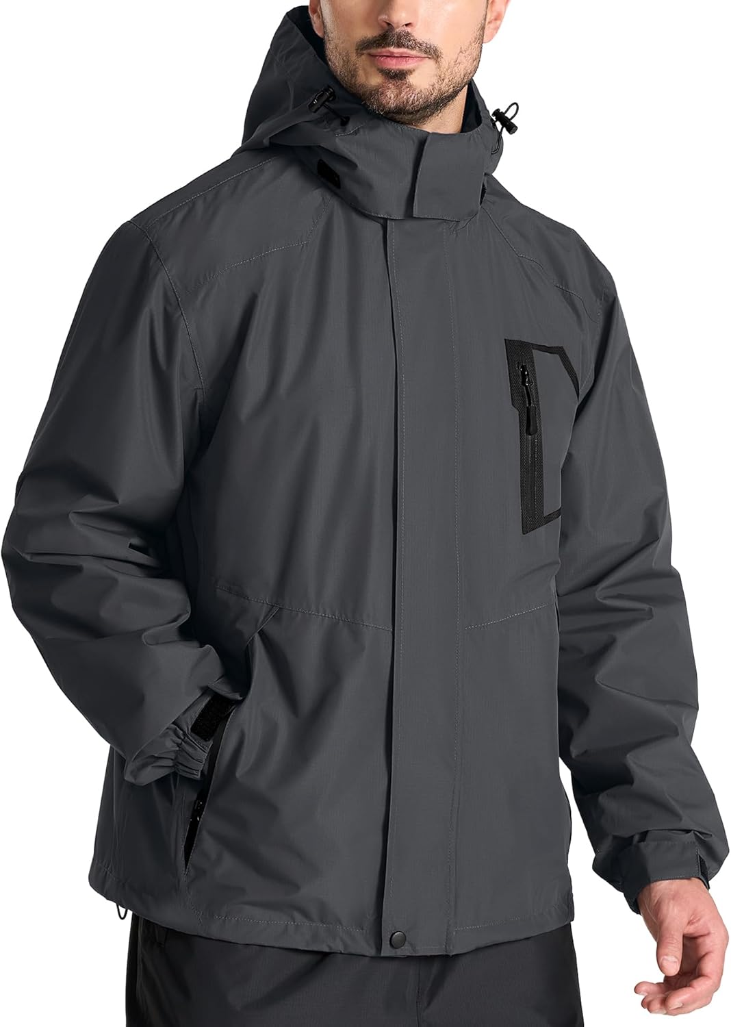SWISSWELL Mens Rain Jackets Waterproof with Hood Men Windbreaker Jackets Lightweight Rain Coats for Golf Fishing Hiking