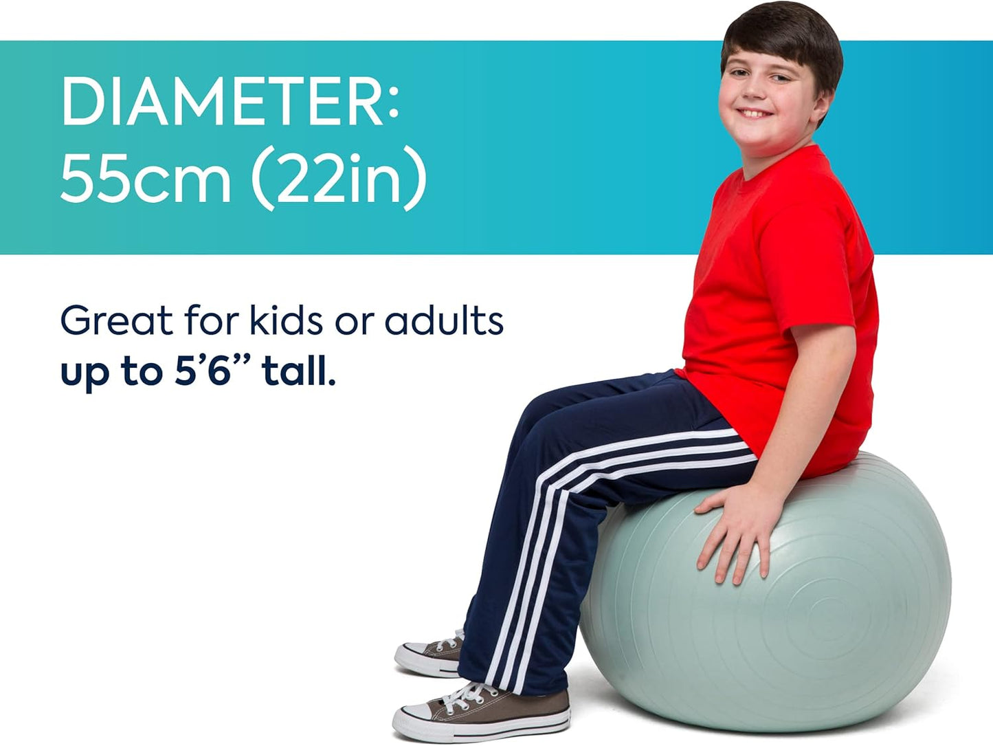 Bouncyband Balance Ball – Create Flexible Seating to Improve Focus at School, Office, or Home with This No-Roll Weighted Ball