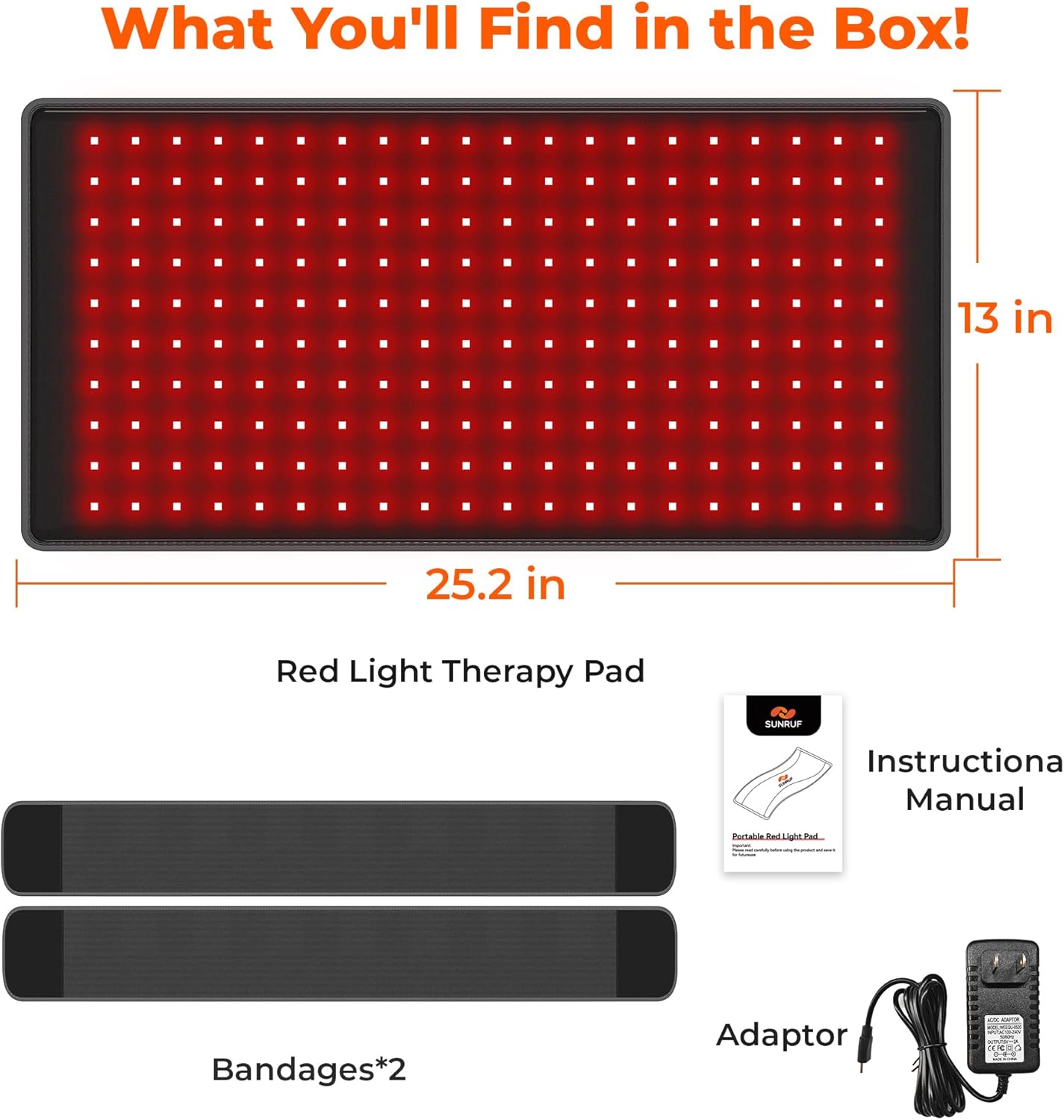 Red Light Therapy for Body, 25.2"x13" Large Light Therapy Pad with Timer, 660&850nm Infrared Light Therapy for Back Waist Shoulder Knee Joint, 10000mAh Cordless Using Home Outdoor, Gift for Women Men