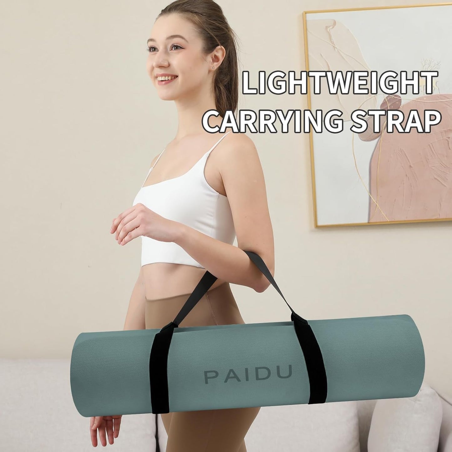 Yoga Mat Non Slip Anti-tear,extra thick-2/5 inch（10MM）High Resiliency Professional POE Yoga Mats for Women Men Kids,72"x24"inch,Workout, Yoga, Pilates and Floor Exercise, with Carrier Strap