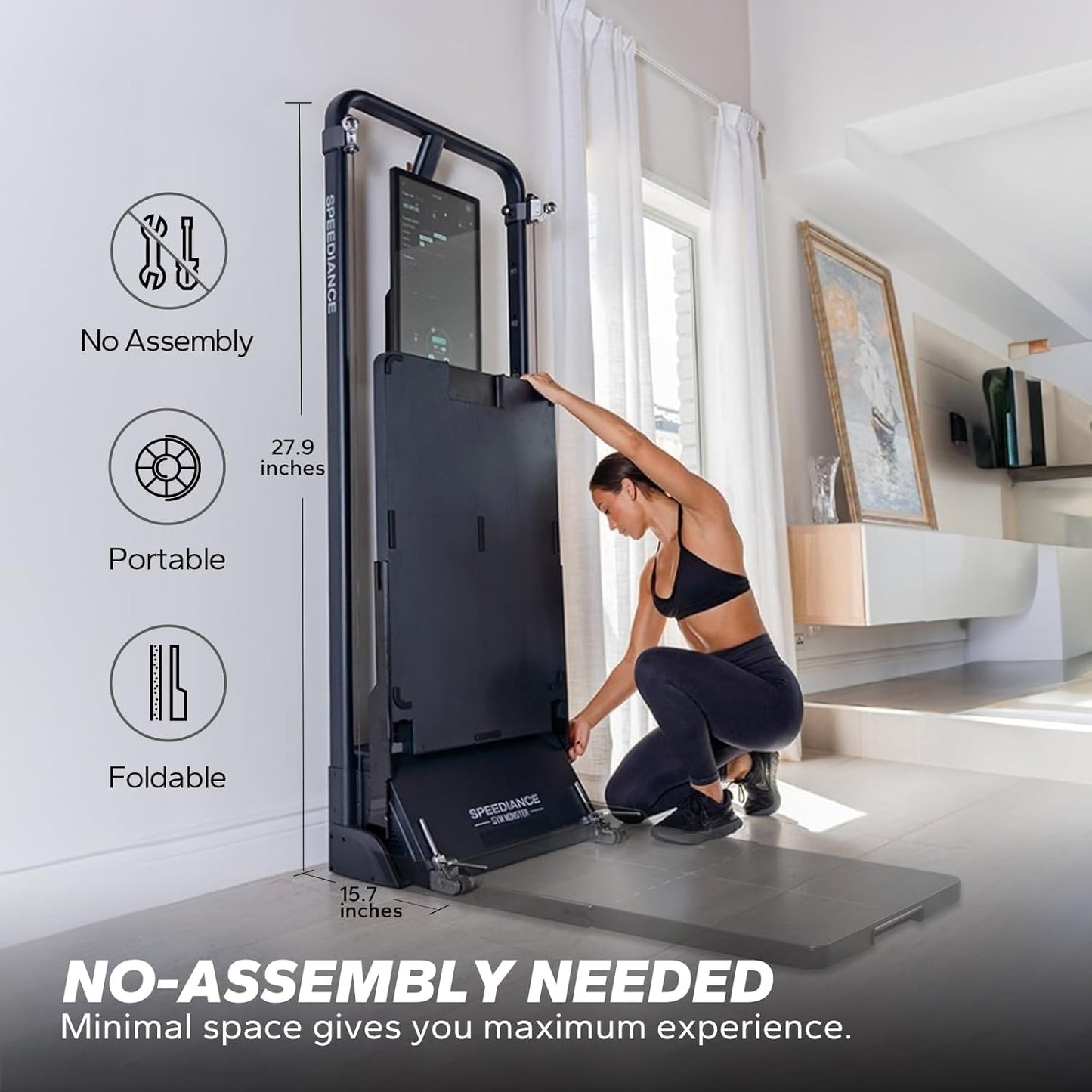 Gym Monster Smart Home Gym, Multifunctional Strength Training Machine, Smith Machine Power Cage Workout Station, Squat Rack Cable Machine, Full Body Fitness Equipment for Home Workout