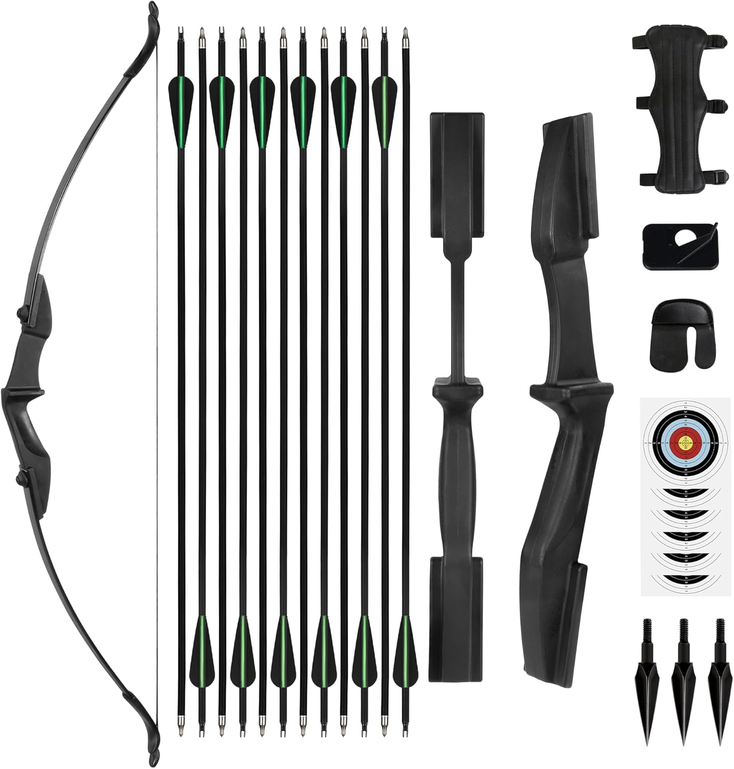 Recurve Bow and Arrow Set，Detachable Archery Adult Bow Left and Right Hands 40lbs /20lbs Suitable Adults/Youth/Beginners Outdoor Practicing