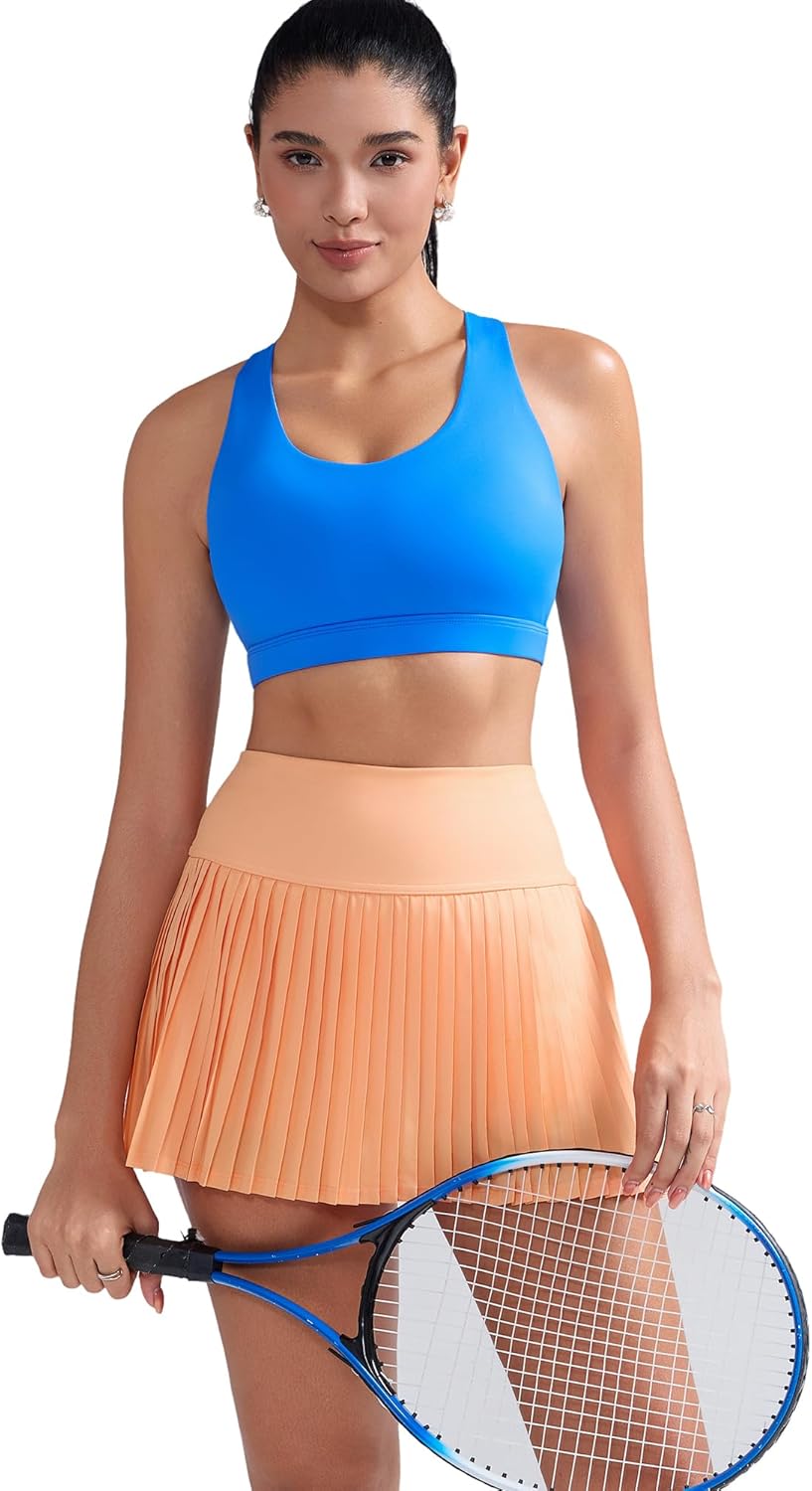 RUNNING GIRL Sports Bra for Women, Criss-Cross Back Padded Strappy Sports Bras Medium Support Yoga Bra with Removable Cups